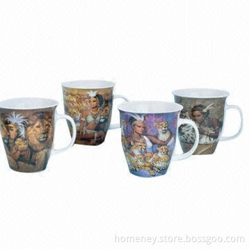 360g 16oz Porcelain mugs with decal decoration